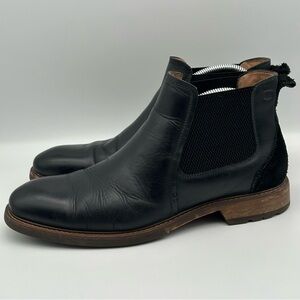 Florsheim Men's Lodge Plain Toe Gore Boot US 8.5M Black Chelsea Boots Leather